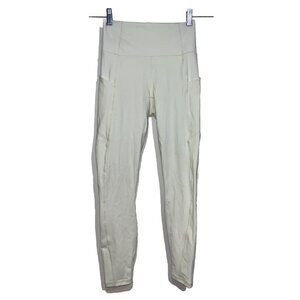 Fabletics Women's XS Leggings Oasis High Waisted Pocket 7/8 Buttercream NWT